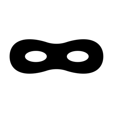 Superhero mask vector black icon. Silhouette hero cartoon character comic face. Flat black superhero costume design mask