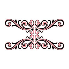 Elegant Floral Swirls, Decorative Design, Digital Art, Abstract, White Background, Top View, Aesthetic Inspiration