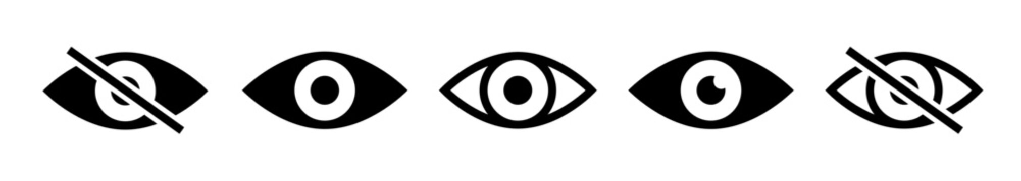 Eye password hidden view private vector icon. Hidden eye password look web icon design.