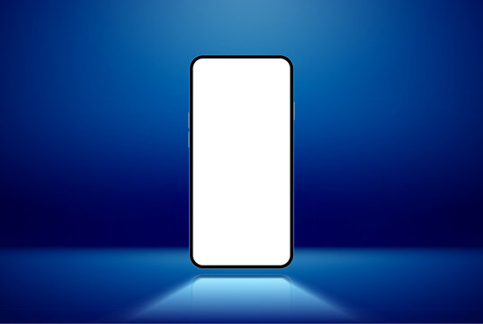 Phone mockup screen template. Smartphone screen mockup background isolated front blank frame device.