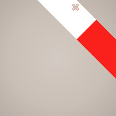 Corner slanted ribbon flag of Malta for a top right area of a page.