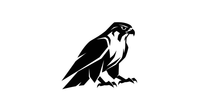 Black and white falcon illustration