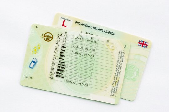  Image of two British provisional licences.