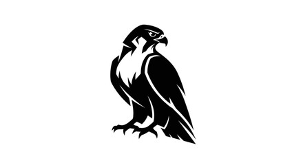 Black and white falcon silhouette