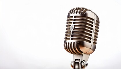 Fototapeta premium vintage microphone on white background