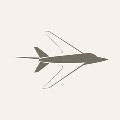 Side View Airplane Illustration Minimal Aviation Flat Vector
