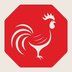 Rooster Emblem Food Logo, Icon and Restaurant Brand Graphic