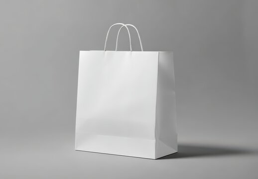 white blank paper shopping bag mockup
