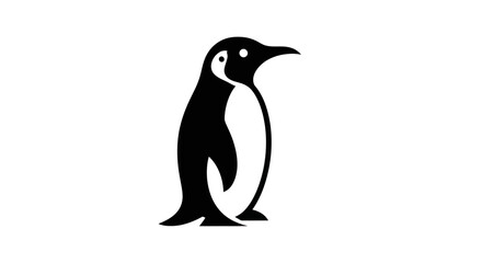 Black and white penguin illustration