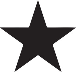 Obraz premium Simple five pointed black star symbol isolated on white