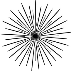 Obraz premium Black starburst sunburst explosion hand drawn line art vector for apps and websites