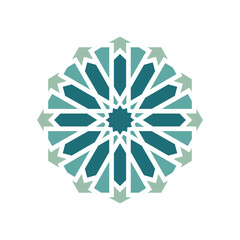 Islamic Geometric Rosette Ornament Vector Design
