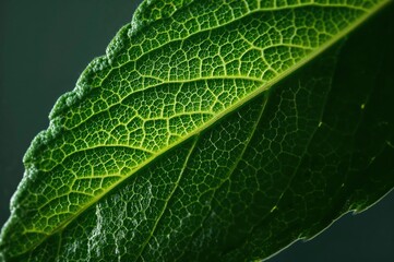 Fototapeta premium Extreme macro mint leaf texture with ethereal light and abstract botanical detail