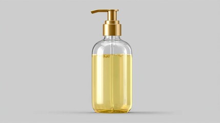 Luxurious golden liquid soap dispenser bottle with golden pump