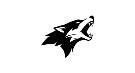 Black and white wolf illustration © Leomord