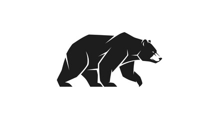 Obraz premium Black bear silhouette walking vector