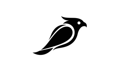 Obraz premium Black bird icon on white background
