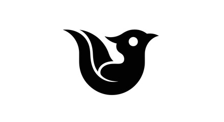Black bird icon on white background