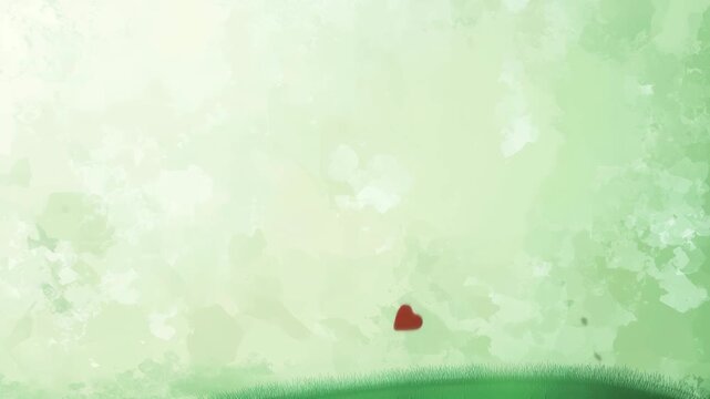 Heartshaped leaves dance in gentle breeze on tranquil tree against soft green backdrop