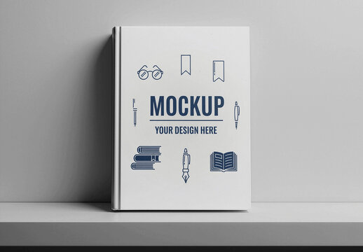 Hardcover Book Standing Cover Mockup