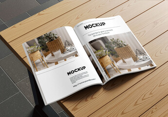 Mockup Of Open Magazine