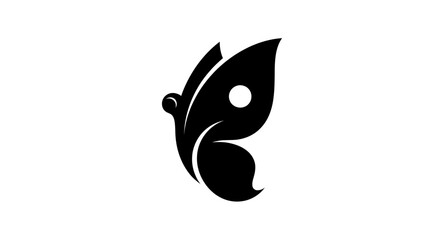 Fototapeta premium Black butterfly design on white background