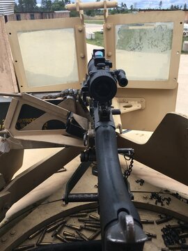 Machine Gun Mounted In Humvee 