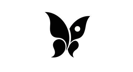 Obraz premium Black butterfly silhouette design on white