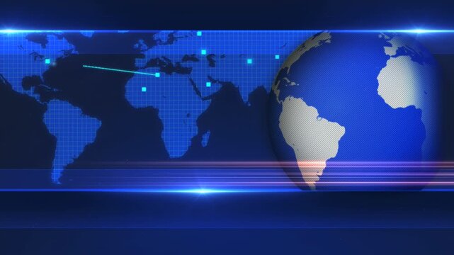 world map with binary code loop montage background