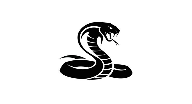 Black cobra snake illustration isolated