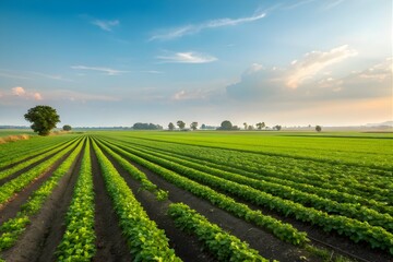 Rows of Flourishing Crop