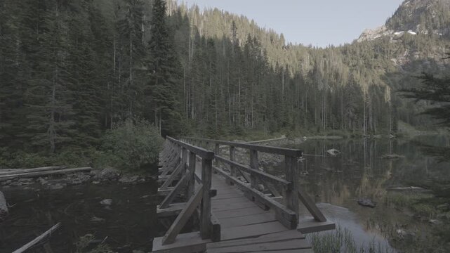 c-log3 . bridge in the mountains . lake 22