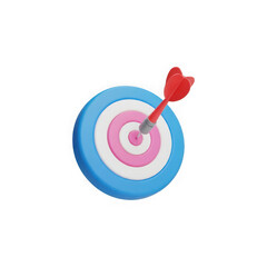 Target with dart on black background vector icon
