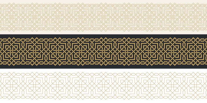 Seamless strokes pattern in authentic arabian style.