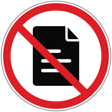 Prohibition sign indicating no document sharing or file access restrictions in a digital context