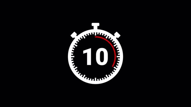 15 second countdown with alpha channel. 4K video countdown timer