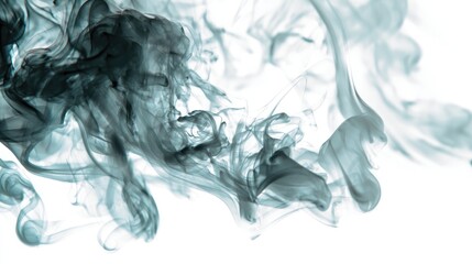 Fototapeta premium A mesmerizing display of swirling gray smoke against a clean white background
