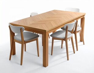 Fototapeta premium Modern dining table isolated on white