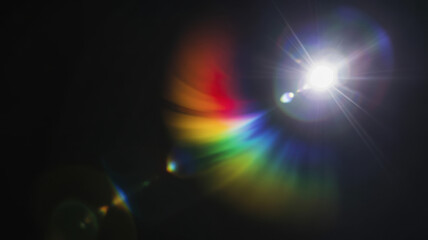 light leak overlay effect with colorful light leaks,retro grain noisy film distressed texture light leak flare on black background,old film projector,abstract background with rainbow light 
