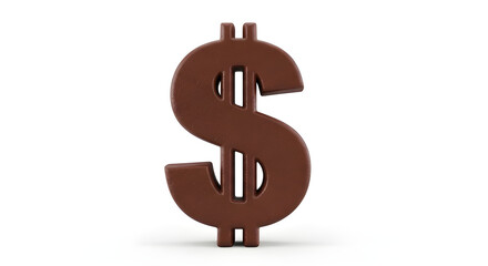 Obraz premium 3D Easter dollar symbol made of dark chocolate