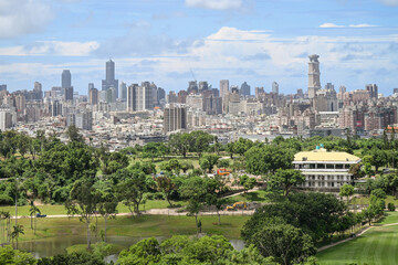 Landscape View Of Kaohsiung Green Park And Skyline Of City View From Chunghsing Pagoda (Tower of...