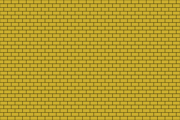 A section of a Gold color brick wall is displayed. The brick wall has a uniform rectangular block pattern.