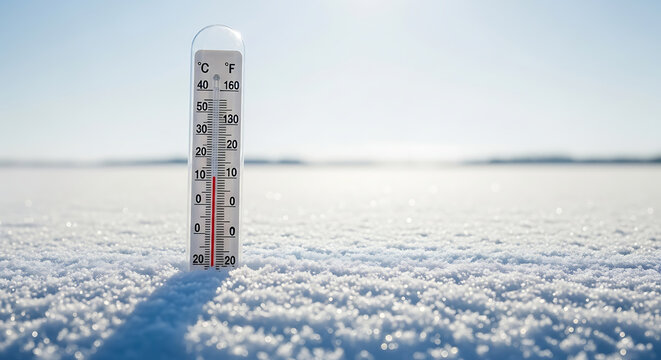 Thermometer in Snow Field