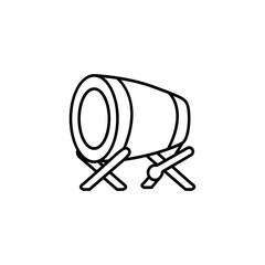 Simple Line Art Bedug Drum Icon Traditional Music Instrument Ramadan