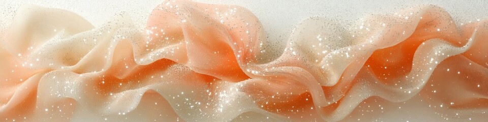 Fototapeta premium Elegant Pink Flowing Lines with Shimmering Particles on a Soft Airy Background Texture for Romance