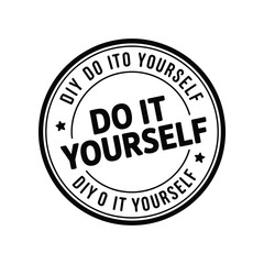 A black and white DIY logo with the words 'Do It Yourself' in a circular design on a white background.