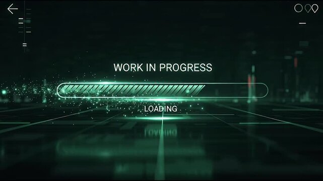 loading bar progress bar work in progress futuristic screen.