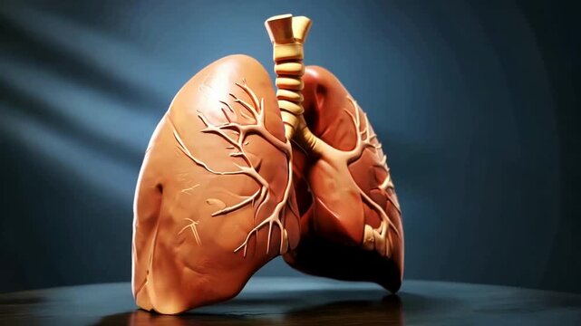 Realistic Human Lung Anatomy Illustration for Medical Education, Health Concept