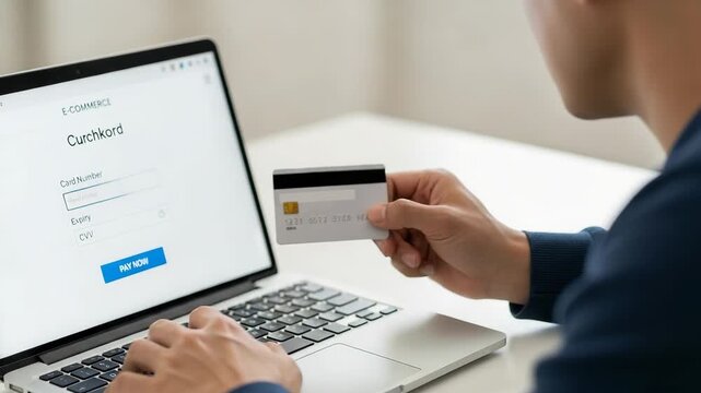 Processing Online Payment Securely On Laptop