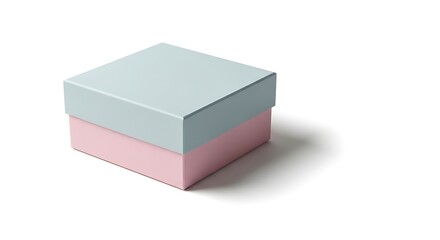 Fototapeta premium Gift box isolated on white background with clean shadow. Minimalist composition, no branding, perfect for birthday, holiday, surprise, shopping, and celebration stock photo design.